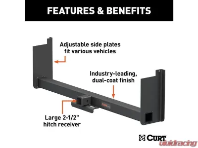 Curt 2-1/2" Up To 62" Frames 18" Drop Universal Weld-On Trailer Hitch Receiver - 15926