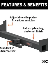 Curt 2" Up To 44" Frames 9" Drop Universal Weld-On Trailer Hitch Receiver                                     - 15927 - Image 3