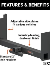 Curt 2" Up To 44" Frames 18" Drop Universal Weld-On Trailer Hitch Receiver                                     - 15928 - Image 3