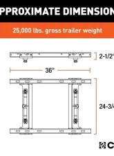 Curt 25K Lbs Puck System 5Th Wheel Adapter With Rails Chevy | Ford | Gmc 2022-2023                                     - 16027 - Image 2