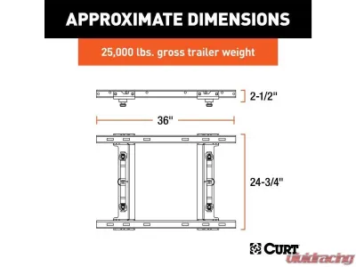 Curt 25K Lbs Puck System 5Th Wheel Adapter With Rails Chevy | Ford | Gmc 2022-2023 - 16027