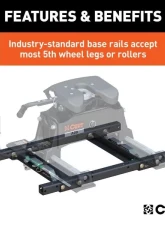 Curt 25K Lbs Puck System 5Th Wheel Adapter With Rails Chevy | Ford | Gmc 2022-2023                                     - 16027 - Image 4