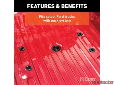 Curt 25K Lbs Puck System 5Th Wheel Adapter With Rails Chevy | Ford | Gmc 2022-2023 - 16027