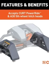 Curt 8' Bed 30K Lbs Teridium Grey Puck 5Th Wheel Legs Chevrolet Silverado | Gmc Sierra HD 2021-2023                                     - 16030 - Image 4
