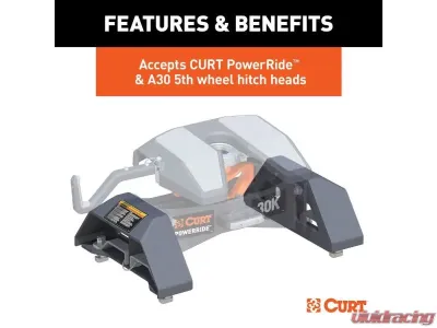 Curt 8' Bed 30K Lbs Teridium Grey Puck 5Th Wheel Legs Chevrolet Silverado | Gmc Sierra HD 2021-2023 - 16030