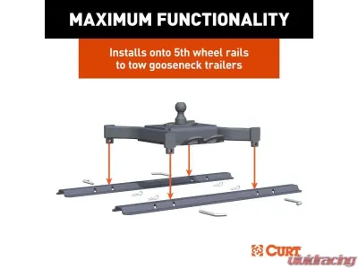 Curt30K Lbs Spyder 5Th Wheel Rail Gooseneck Hitch With 2-5/16" Ball - 16090