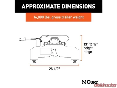 Curt 8' Bed A16 5Th Wheel Hitch Puck System Cheverolet Silverado | Gmc Sierra 2500 | 3500 HD 2021-2023 - 16091