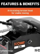 Curt 8' Bed A20 5Th Wheel Hitch Puck System Chevrolet Silverado | Gmc Sierra 2500 | 3500 HD 2021-2023                                     - 16092 - Image 8