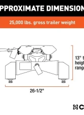 Curt 8' Bed A25 5Th Wheel Hitch Puck System Chevrolet Silverado | Gmc Sierra 2500 | 3500 HD 2021-2023                                     - 16093 - Image 2