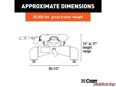 Curt 8' Bed A25 5Th Wheel Hitch Puck System Chevrolet Silverado | Gmc Sierra 2500 | 3500 HD 2021-2023 - 16093