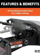 Curt 8' Bed A25 5Th Wheel Hitch Puck System Chevrolet Silverado | Gmc Sierra 2500 | 3500 HD 2021-2023                                     - 16093 - Image 7