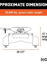 Curt 8' Bed Q20 5Th Wheel Hitch Puck System Chevrolet Silverado | Gmc Sierra 2500 | 500 HD 2021-2023                                     - 16094 - Image 2