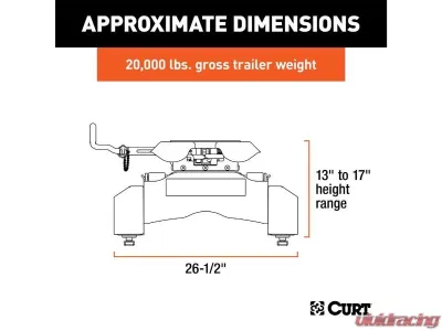 Curt 8' Bed Q20 5Th Wheel Hitch Puck System Chevrolet Silverado | Gmc Sierra 2500 | 500 HD 2021-2023 - 16094
