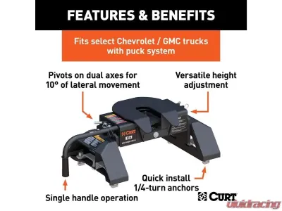 Curt E16 5Th Wheel Hitch Chevrolet Silverado | Gmc Sierra 2500 | 3500 HD Puck System 2021-2023 - 16097
