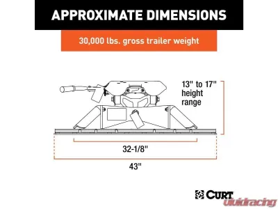 Curt A30 5Th Wheel Hitch With Rails - 16191