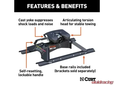 Curt A30 5Th Wheel Hitch With Rails - 16191
