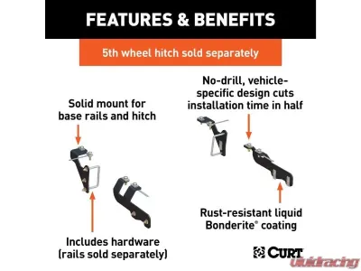 Curt Custom 5Th Wheel Brackets Ram 1500 2019-2022 - 16307