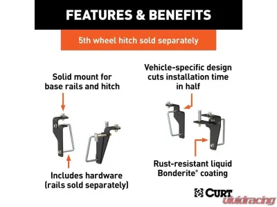 Curt Custom 5Th Wheel Brackets Ram 2500 | 3500 2013-2022 - 16430
