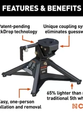 Curt 20,000 Lbs Crosswing Lightweight 5Th Wheel Hitch                                     - 16600 - Image 3