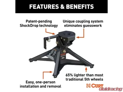 Curt 20,000 Lbs Crosswing Lightweight 5Th Wheel Hitch - 16600