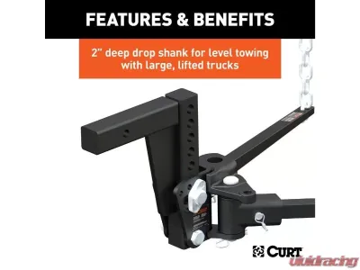Curt 8K - 10K Lbs 30-5/8" Bars Deep Drop Trunnion Bar Weight Distribution Hitch - 17352
