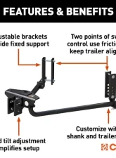 Curt 8-10K No Shank Trutrack 2P Weight Distribution Hitch With 2X Sway Control                                     - 17600 - Image 4
