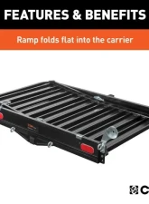 Curt 2" Shank 50" x 30" Black Aluminum Hitch Cargo Carrier With Ramp Folding                                     - 18112 - Image 11
