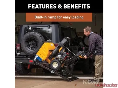 Curt 2" Shank 50" x 30" Black Aluminum Hitch Cargo Carrier With Ramp Folding - 18112