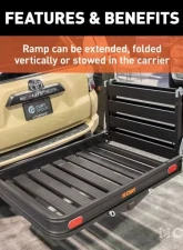 Curt 2" Shank 50" x 30" Black Aluminum Hitch Cargo Carrier With Ramp Folding                                     - 18112 - Image 6