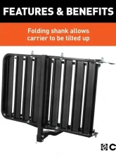 Curt 2" Shank 50" x 30" Black Aluminum Hitch Cargo Carrier With Ramp Folding                                     - 18112 - Image 7