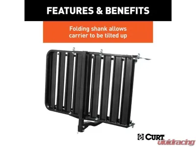 Curt 2" Shank 50" x 30" Black Aluminum Hitch Cargo Carrier With Ramp Folding - 18112