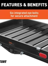 Curt 2" Shank 50" x 30" Black Aluminum Hitch Cargo Carrier With Ramp Folding                                     - 18112 - Image 8