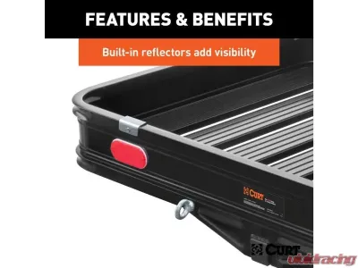 Curt 2" Shank 50" x 30" Black Aluminum Hitch Cargo Carrier With Ramp Folding - 18112
