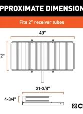Curt Fixed 2" Shank 500 Lbs. 49" x 22" Black Aluminum Basket Cargo Carrier                                     - 18113 - Image 2
