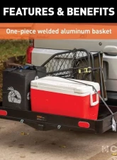 Curt Fixed 2" Shank 500 Lbs. 49" x 22" Black Aluminum Basket Cargo Carrier                                     - 18113 - Image 4
