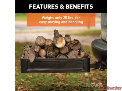 Curt Fixed 2" Shank 500 Lbs. 49" x 22" Black Aluminum Basket Cargo Carrier - 18113