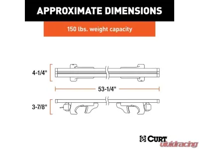 Curt 53-3/8" Aluminum Universal Roof Rack Crossbars - 18118