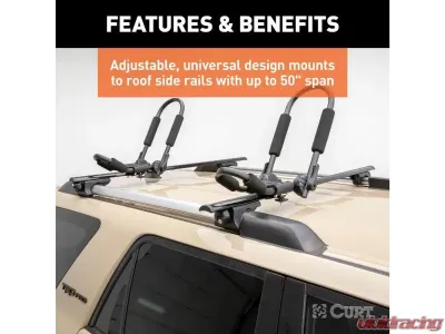 Curt 53-3/8" Aluminum Universal Roof Rack Crossbars - 18118