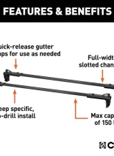 Curt 2-Pack Roof Rack Crossbars Jeep Wrangler Jk 2009-2018                                     - 18119 - Image 3