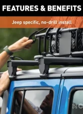 Curt 2-Pack Roof Rack Crossbars Jeep Wrangler Jk 2009-2018                                     - 18119 - Image 4