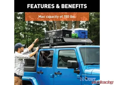 Curt 2-Pack Roof Rack Crossbars Jeep Wrangler Jk 2009-2018 - 18119