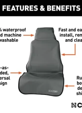 Curt 58" x 23" Grey Seat Defender Removable Waterproof Bucket Seat Cover                                     - 18500 - Image 3