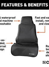 Curt 58" x 23" Black Seat Defender Removable Waterproof Bucket Seat Cover                                     - 18501 - Image 4