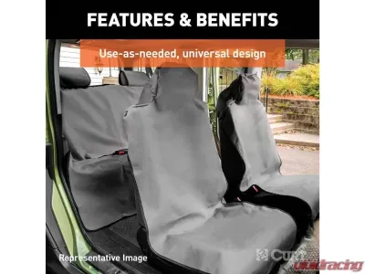 Curt 58" x 23" Black Seat Defender Removable Waterproof Bucket Seat Cover - 18501