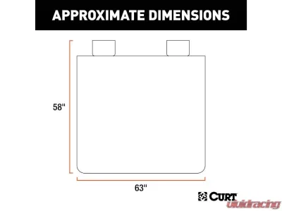 Curt 58" x 63" Xl Grey Seat Defender Removable Waterproof Bench Seat Cover - 18520