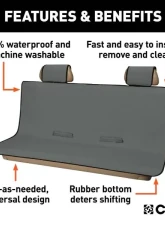 Curt 58" x 63" Xl Grey Seat Defender Removable Waterproof Bench Seat Cover                                     - 18520 - Image 3