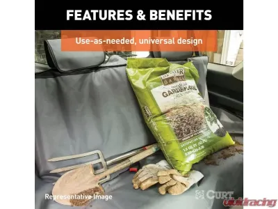 Curt 58" x 63" Xl Grey Seat Defender Removable Waterproof Bench Seat Cover - 18520