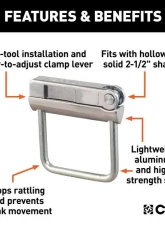 Curt 2-1/2" Receiver No-Tool Anti-Rattle Hitch Clamp                                     - 22320 - Image 3