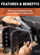 Curt 2-1/2" Receiver No-Tool Anti-Rattle Hitch Clamp                                     - 22320 - Image 6