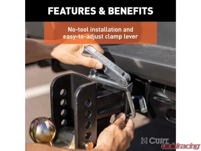 Curt 2-1/2" Receiver No-Tool Anti-Rattle Hitch Clamp - 22320